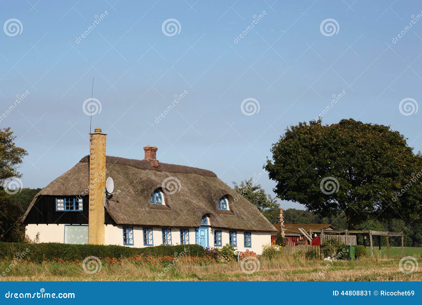 Typical Danish House with Thatched Roof Stock Image Image of holidays