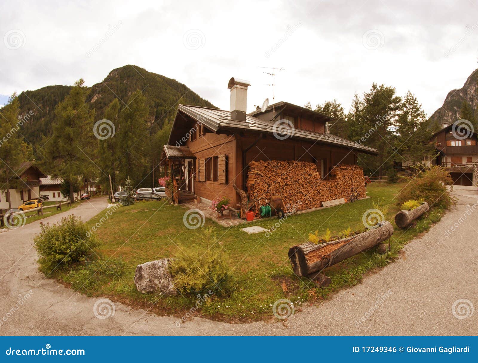 Typical Dolomites House, Italy Stock Photo - Image of pine, europe