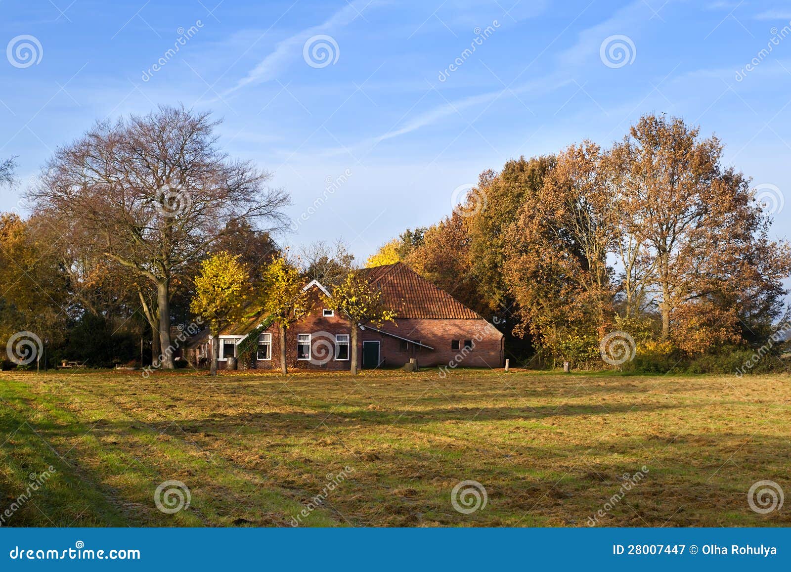 Typical Dutch Farm in Autumn Stock Image Image of home, exterior 28007447