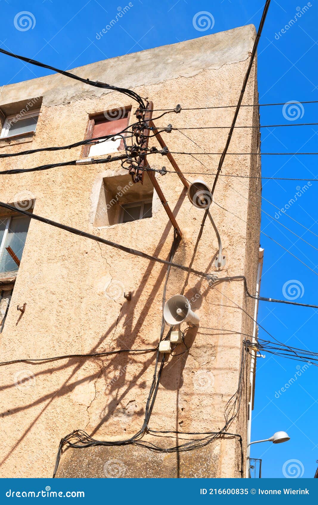 Typical Electricity and Electricity Wires in Spain Stock Image Image