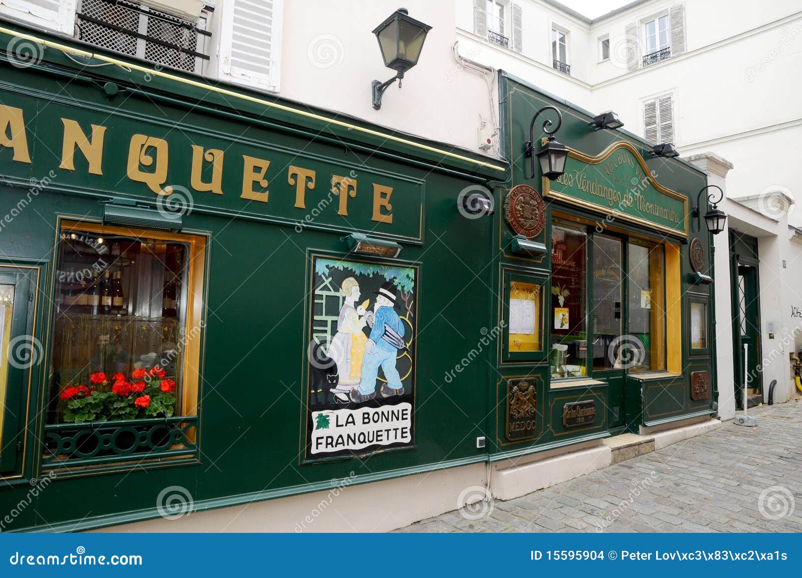 Typical French Bistrot in Montmartre Editorial Stock Image Image of