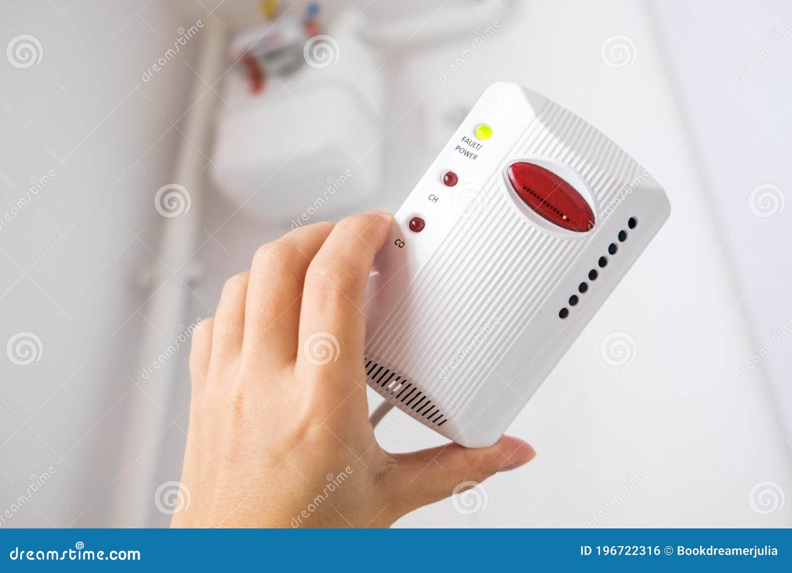 Typical Gas Sensor In Europe. White Gas Detector Device In Hand To ... Circuit Diagram