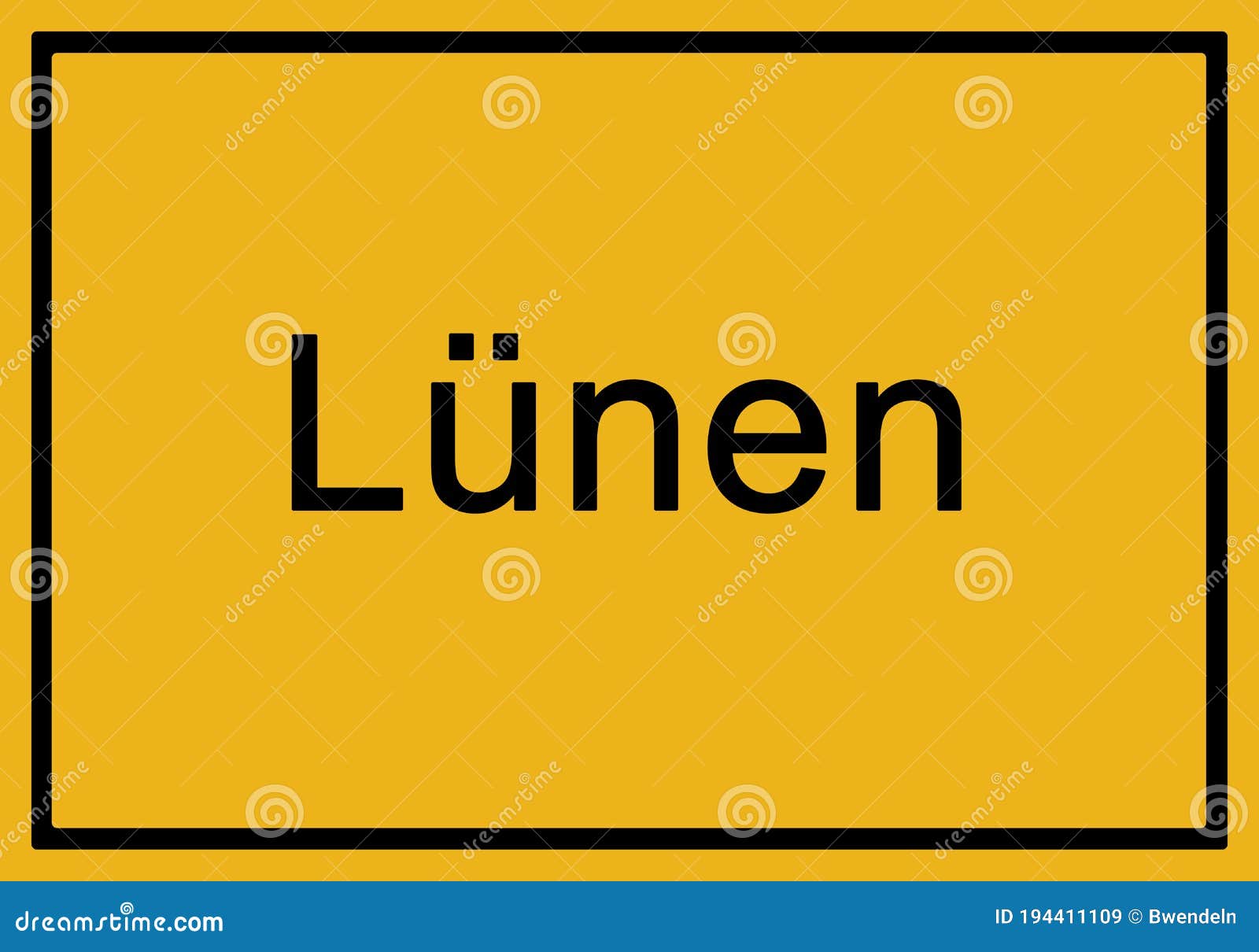typical german yellow city sign lÃÂ¼nen