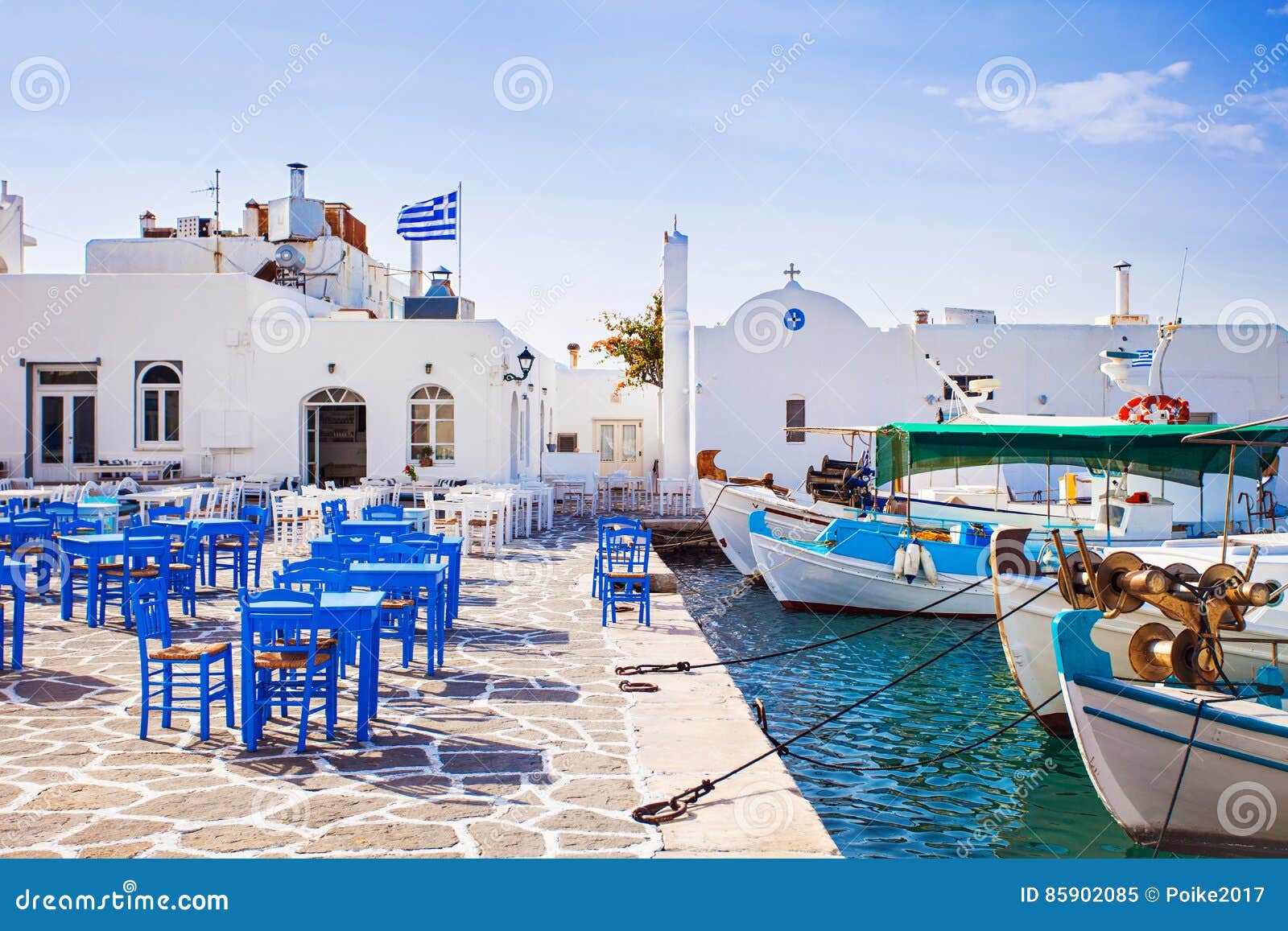 typical greek islands, village of naousa, paros island, cyclades