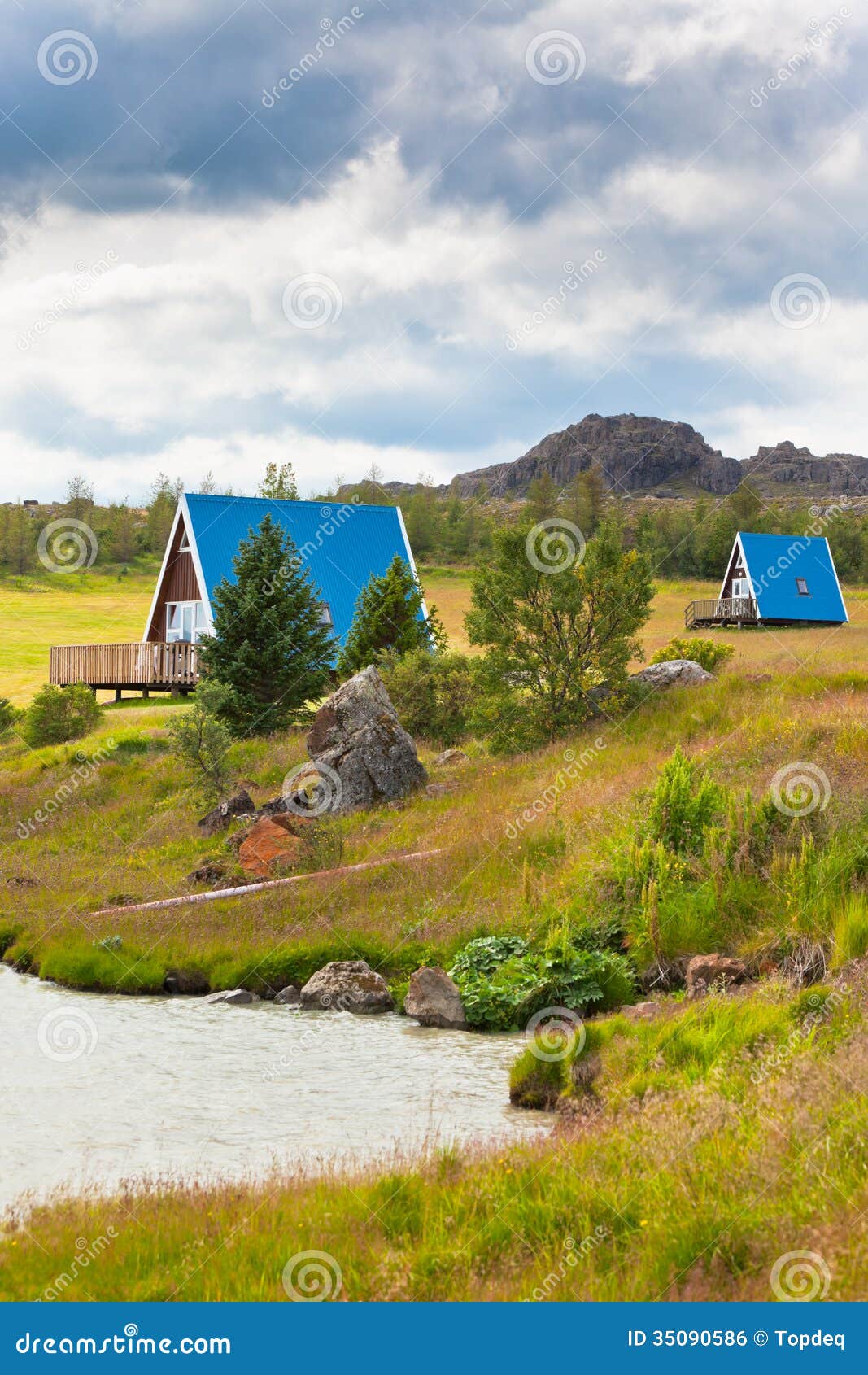 Typical Holiday House at North Iceland Stock Photo Image of grass