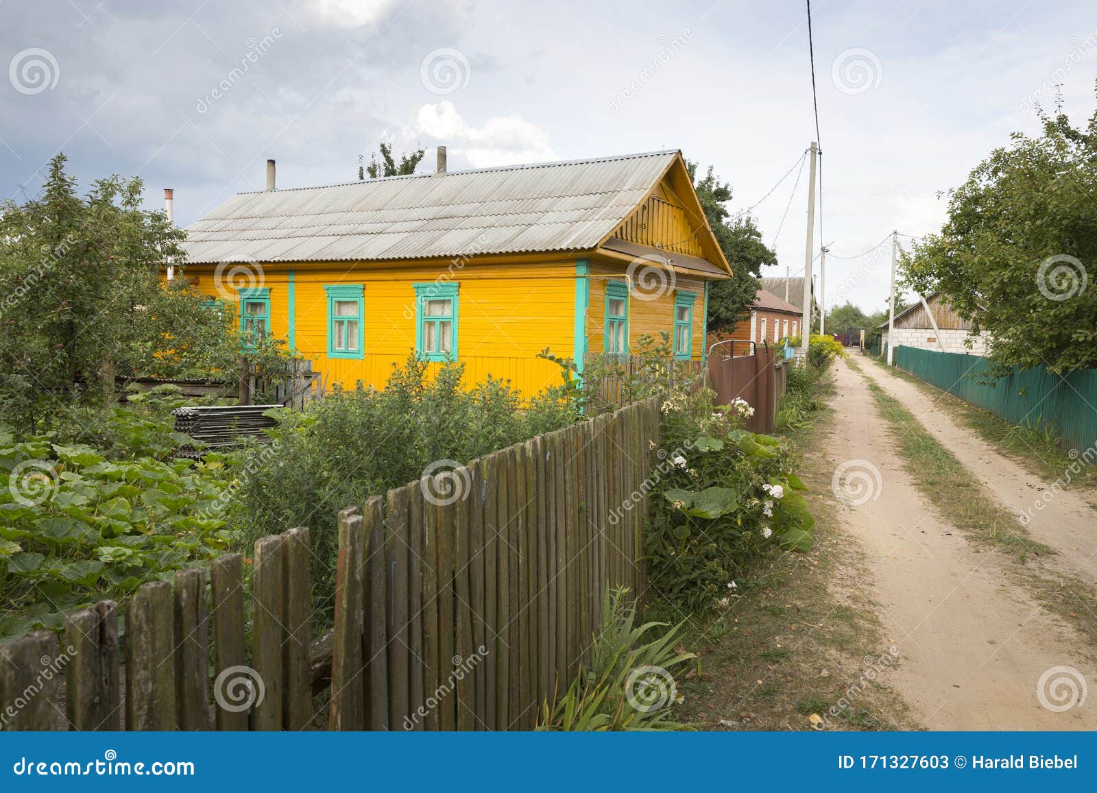 Typical Home in the East of Belarus Stock Image Image of yellow