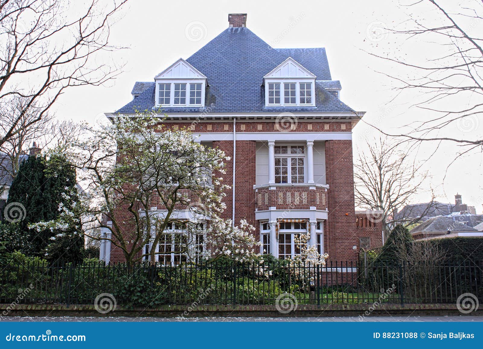Typical house in Hague stock photo. Image of cloud, hague 88231088