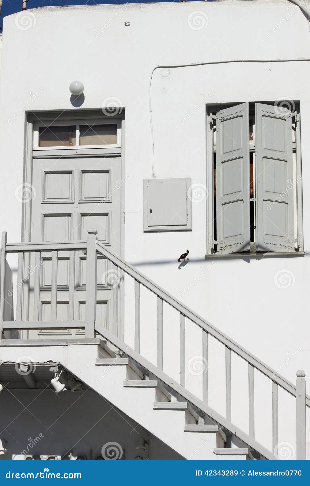 Typical house in Mykonos stock image. Image of retro - 42343289