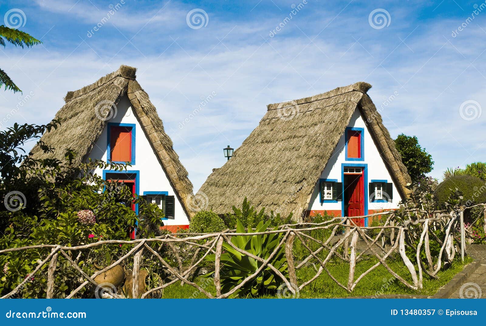 typical house of santana, madeira, portugal,