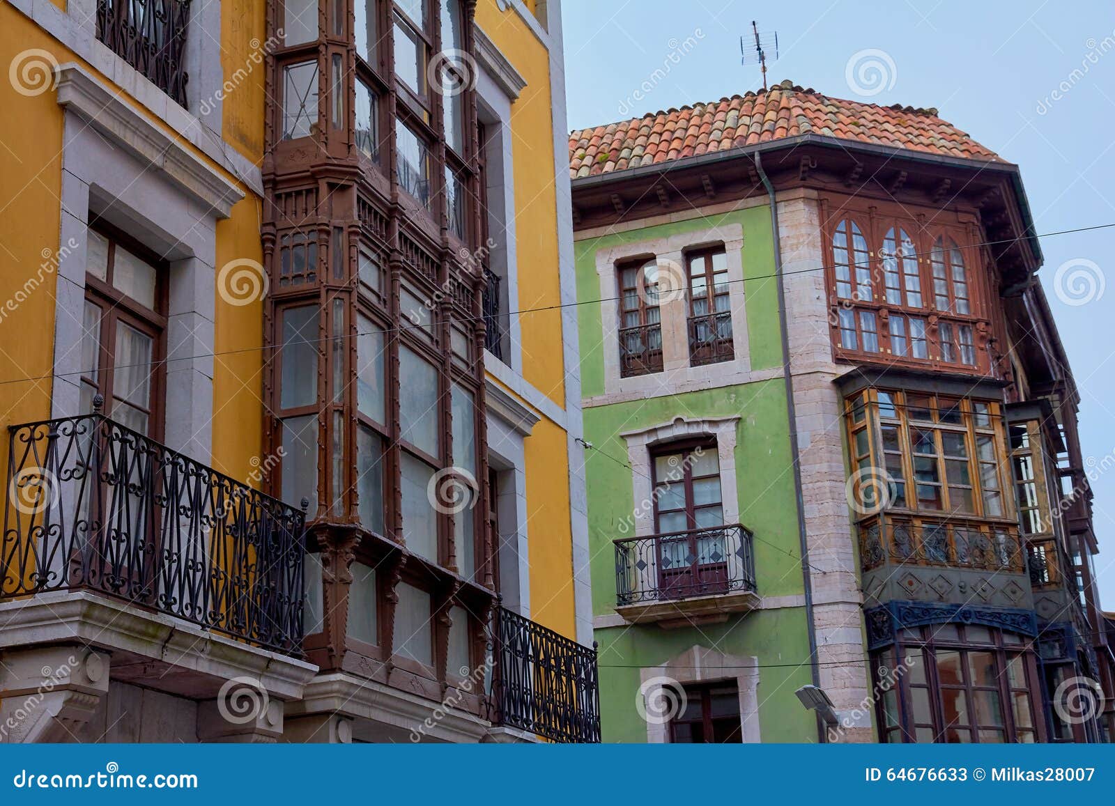 Typical houses of Asturias stock image. Image of vintage 64676633