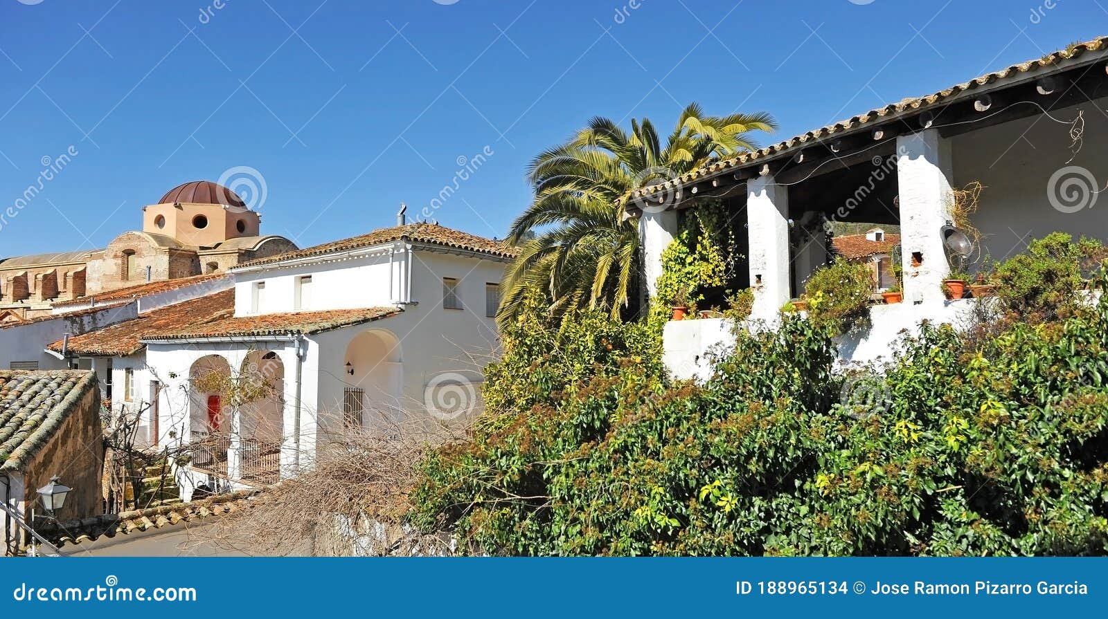 typical houses of castano del robledo, province of huelva, spain