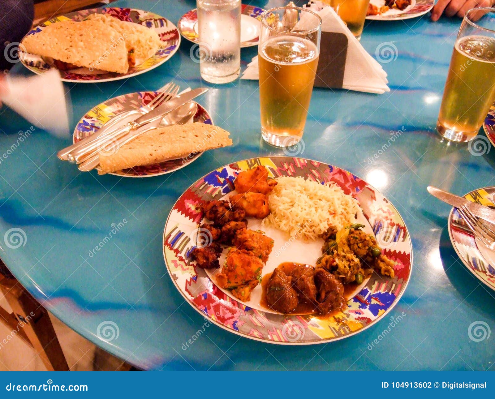 A Typical Dinner in a Mumbai Restaurant, India Stock Photo - Image of