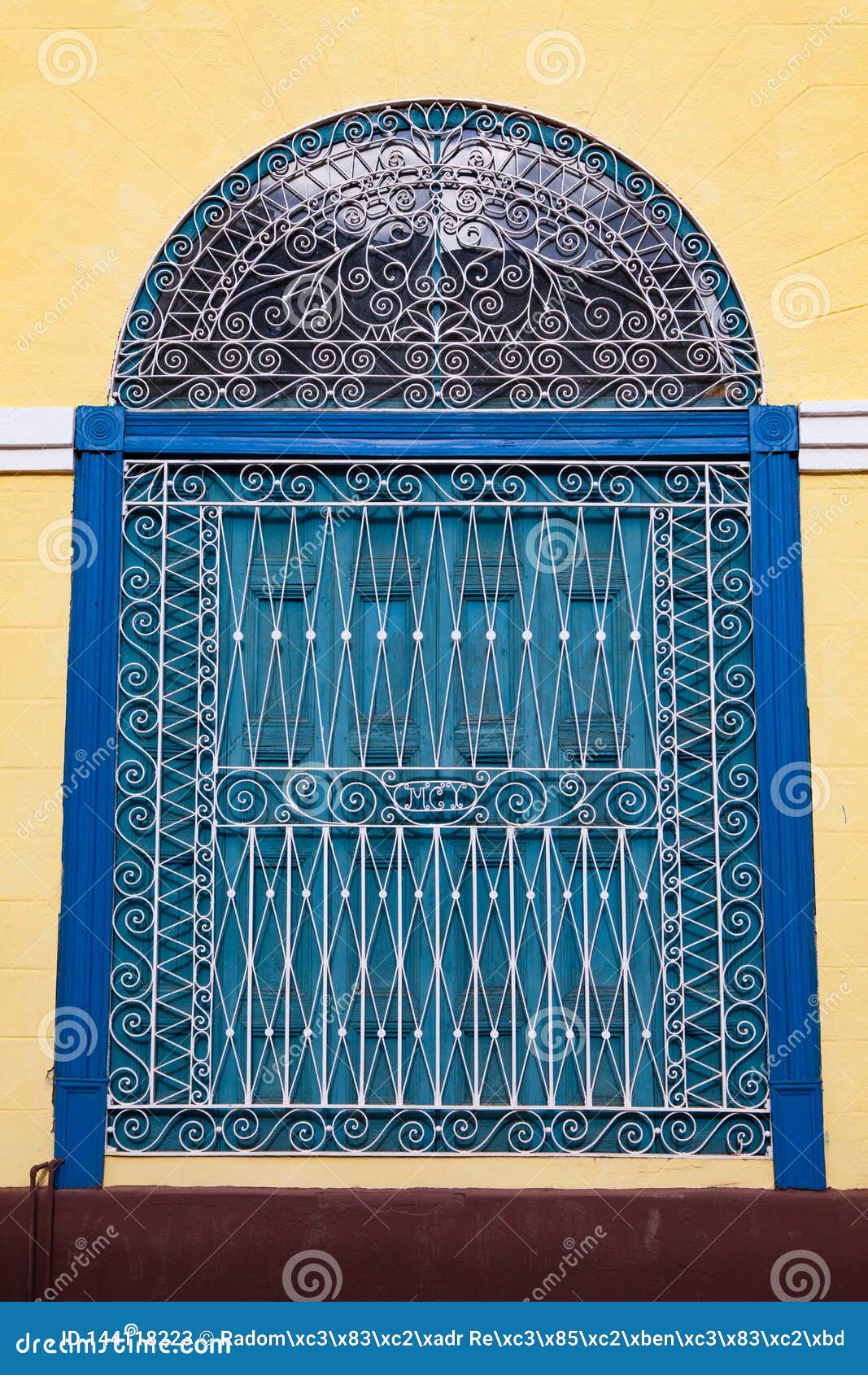 typical iron door gate in trinidad, cuba