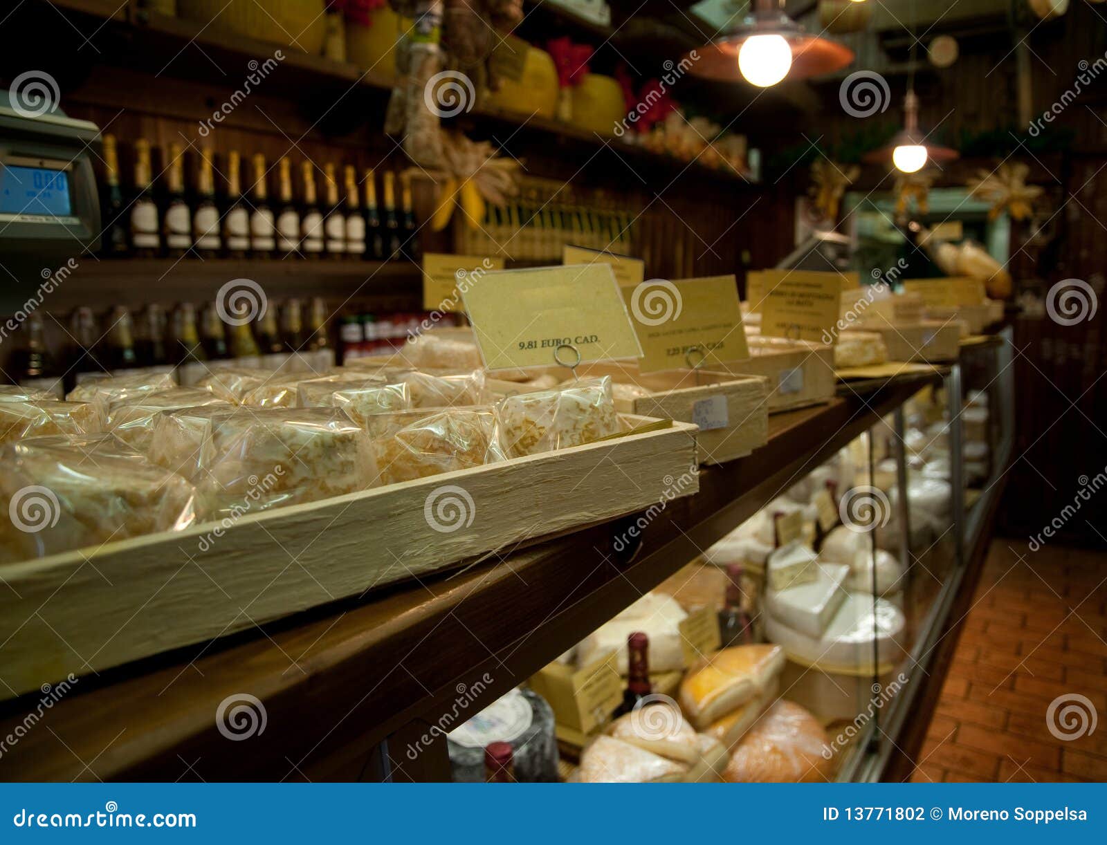 typical italian cheese shop
