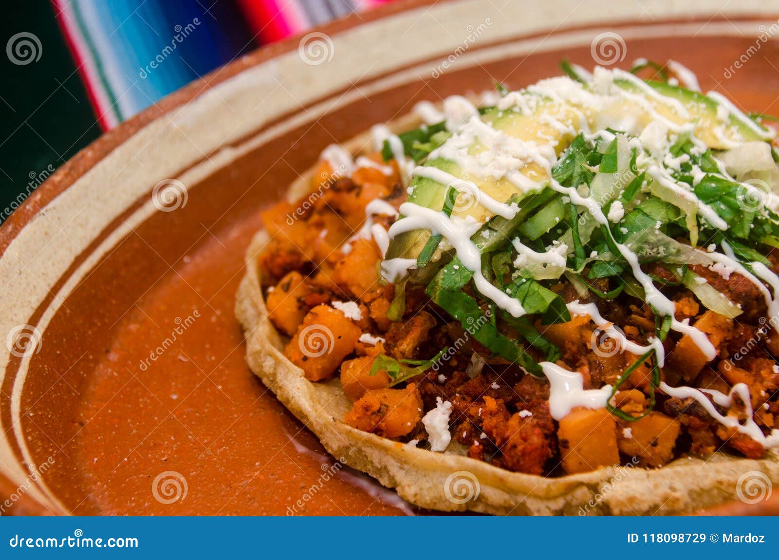traditional mexican sope with chorizo