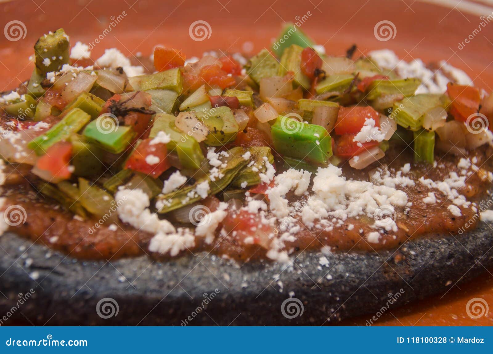 traditional mexican sope with nopales
