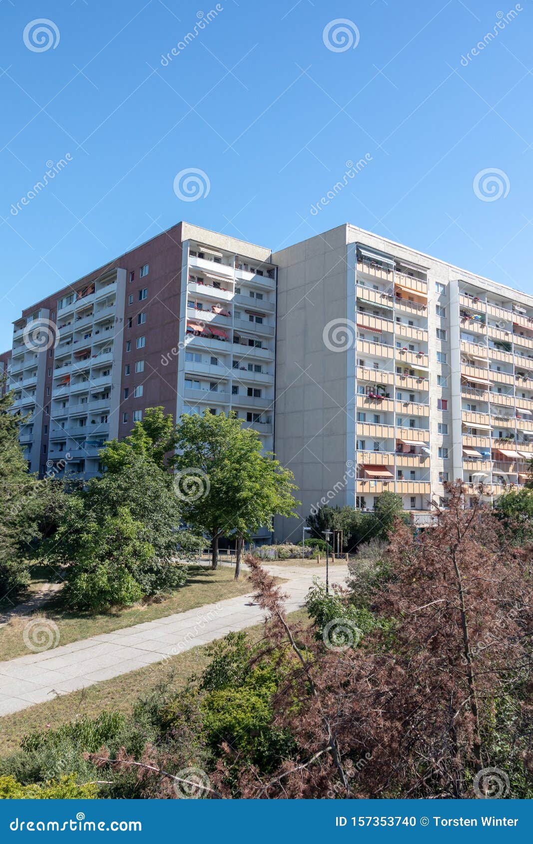 typical modernized residential buildings in leipzig district grÃÆÃÂ¼nau,germany