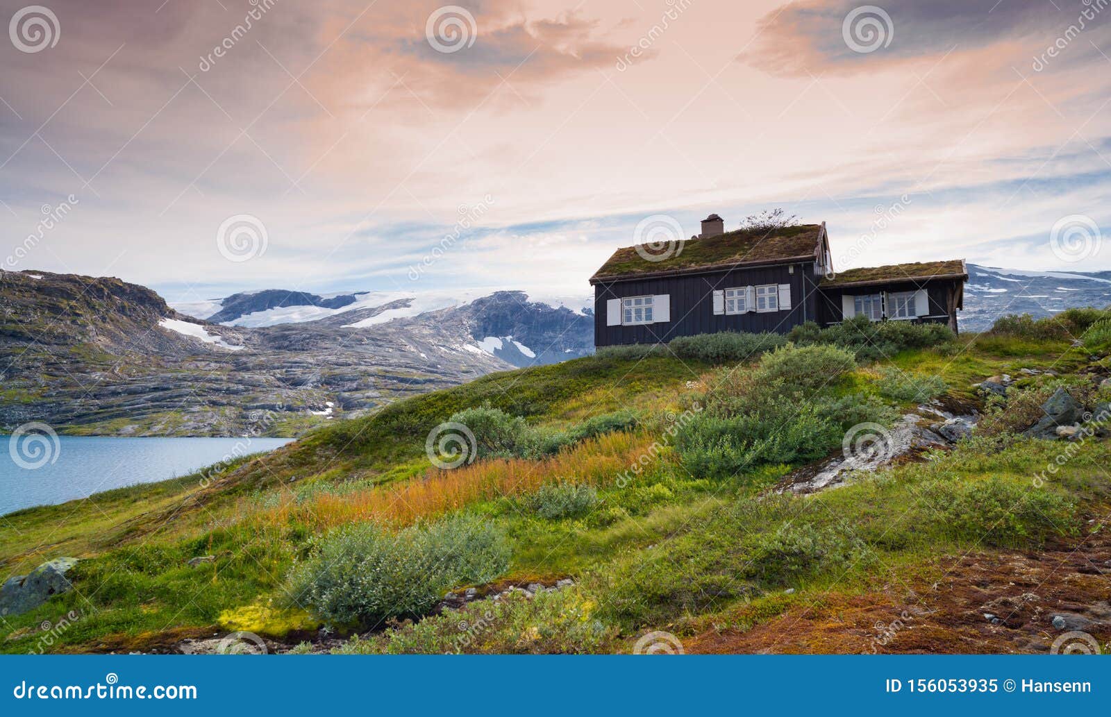 Typical norwegian house stock image. Image of roof, landscape 156053935