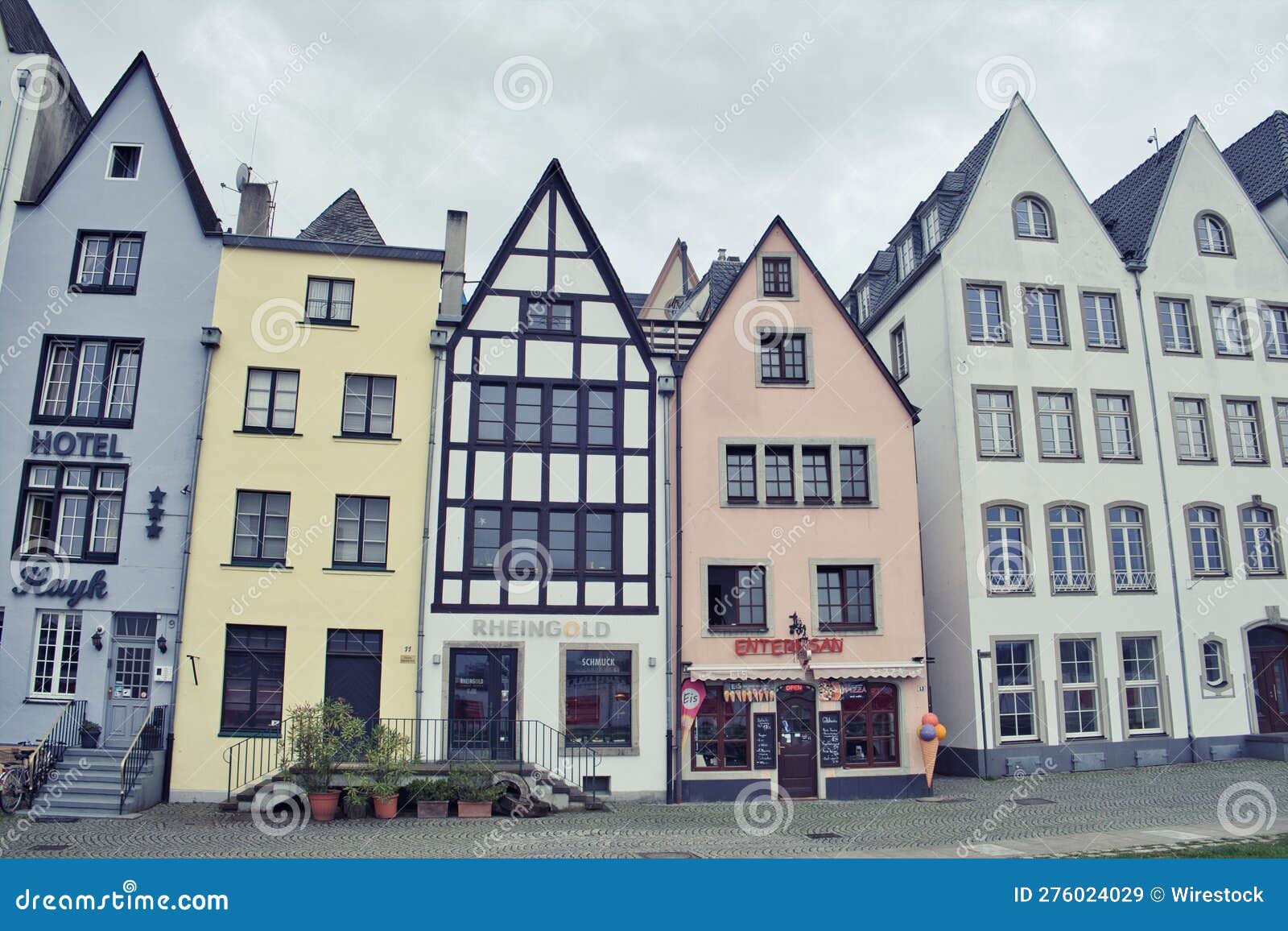 Typical Old Houses of the Old Town of Cologne Editorial Stock Image