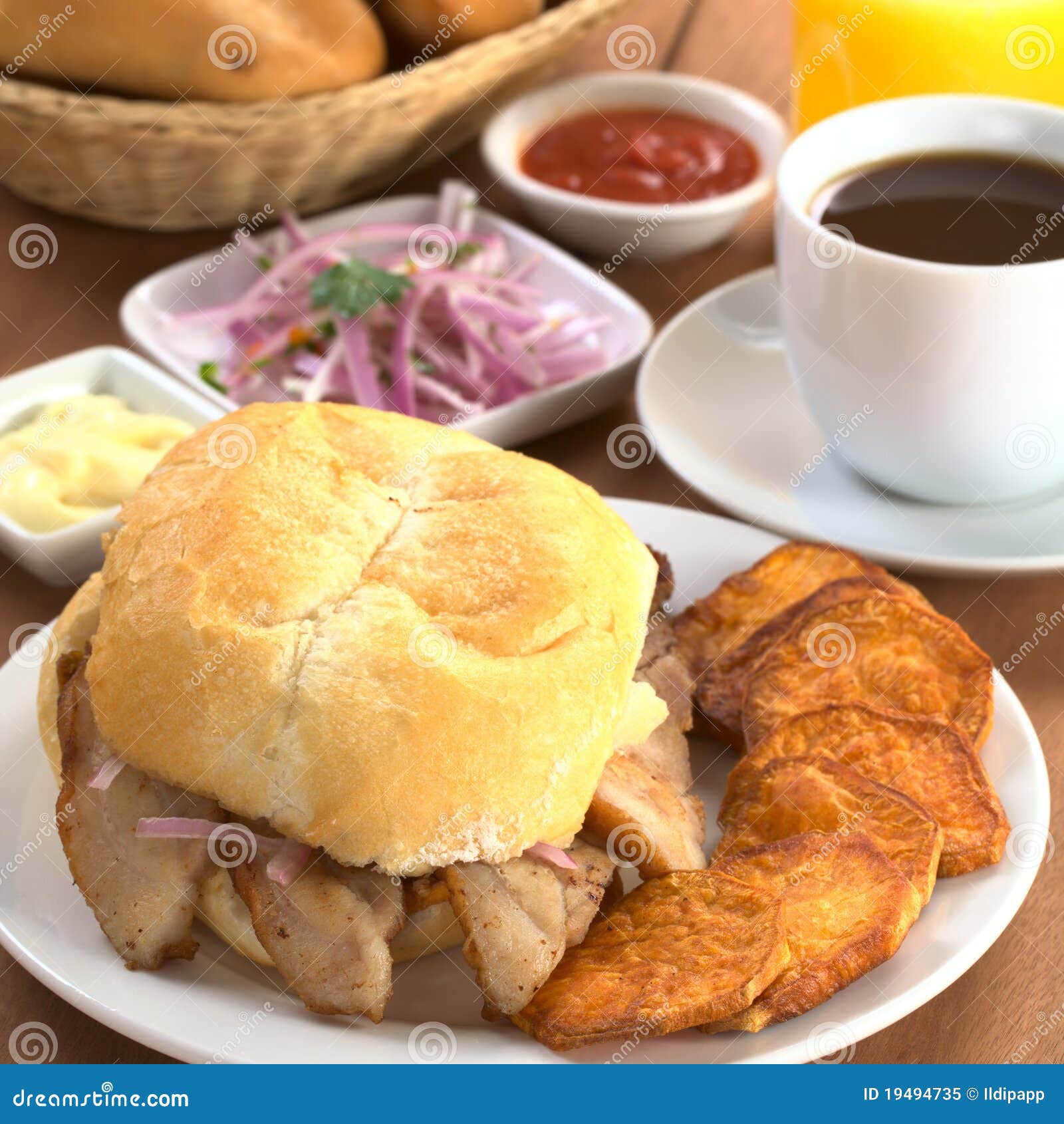Typical Peruvian Breakfast stock image. Image of meat 19494735