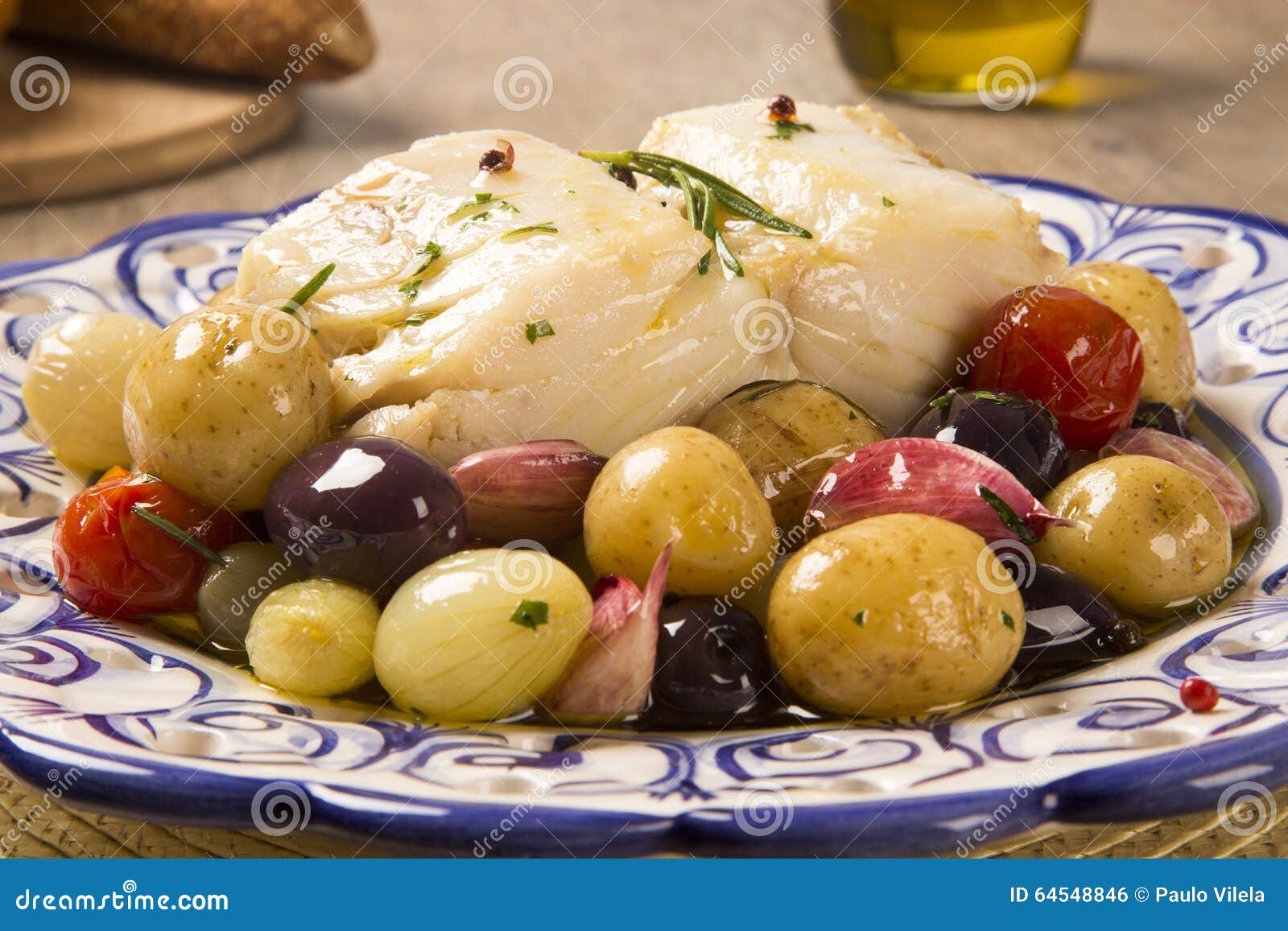 A Typical Portuguese Dish with Codfish Called Bacalhau Do Porto Stock