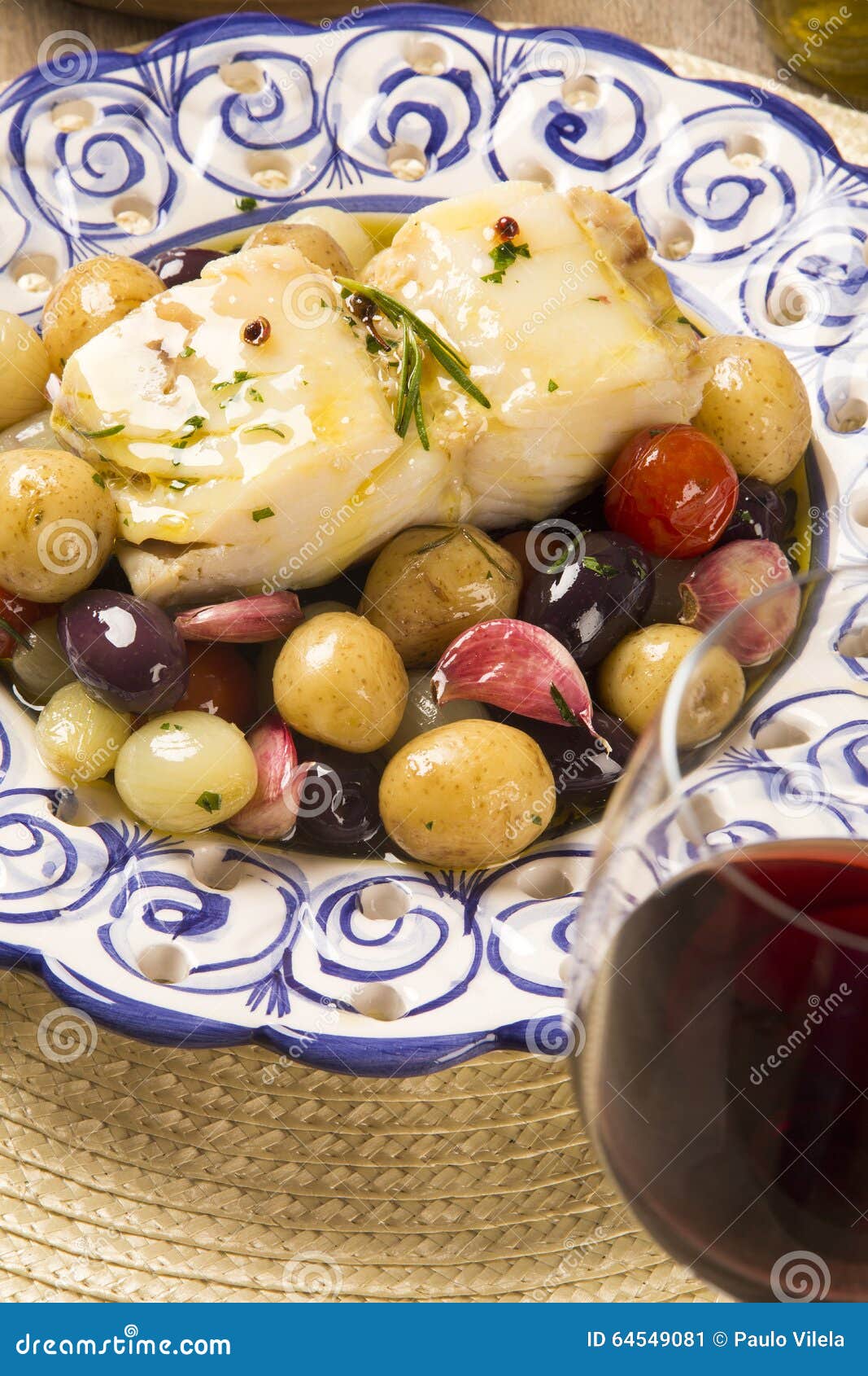 A Typical Portuguese Dish with Codfish Called Bacalhau Do Porto Stock