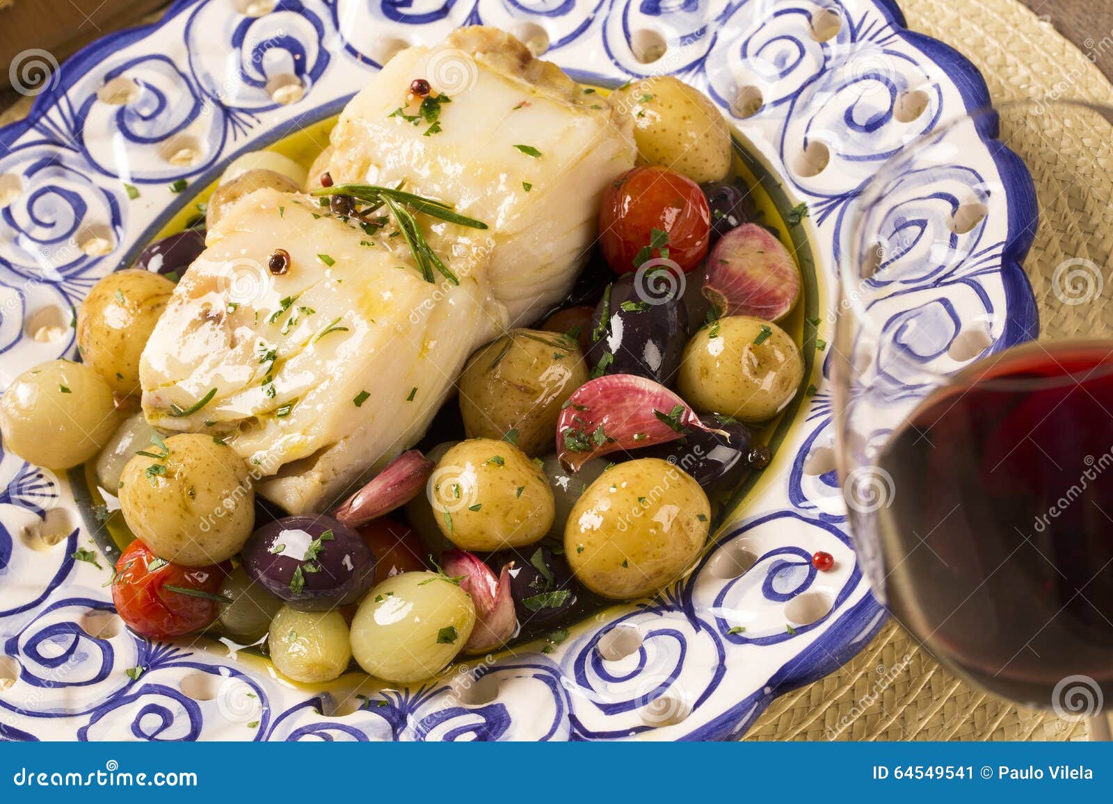A Typical Portuguese Dish with Codfish Called Bacalhau Do Porto Stock