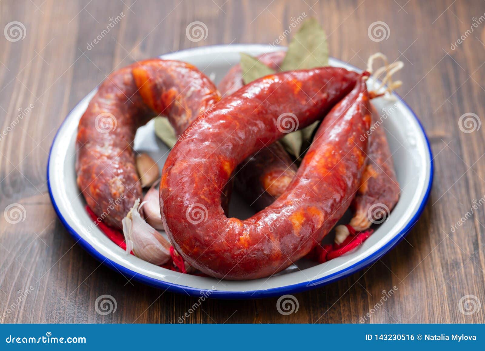 Typical Portuguese Smoked Sausages on Beautiful White Dish Stock Photo Image of lunch, rustic
