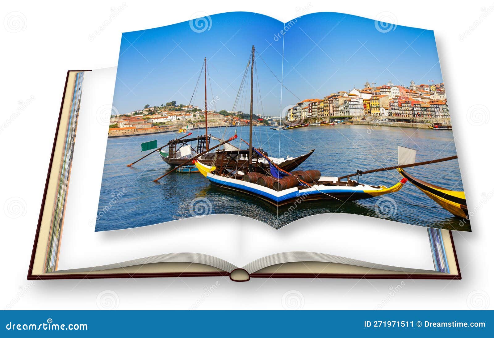 typical portuguese wooden boats, called barcos rabelos, used in the past to transport the famous port wine