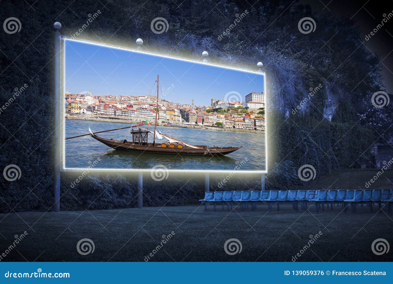 typical portuguese wooden boats, called -barcos rabelos- used in the past to transport the famous port wine towards the cellars of