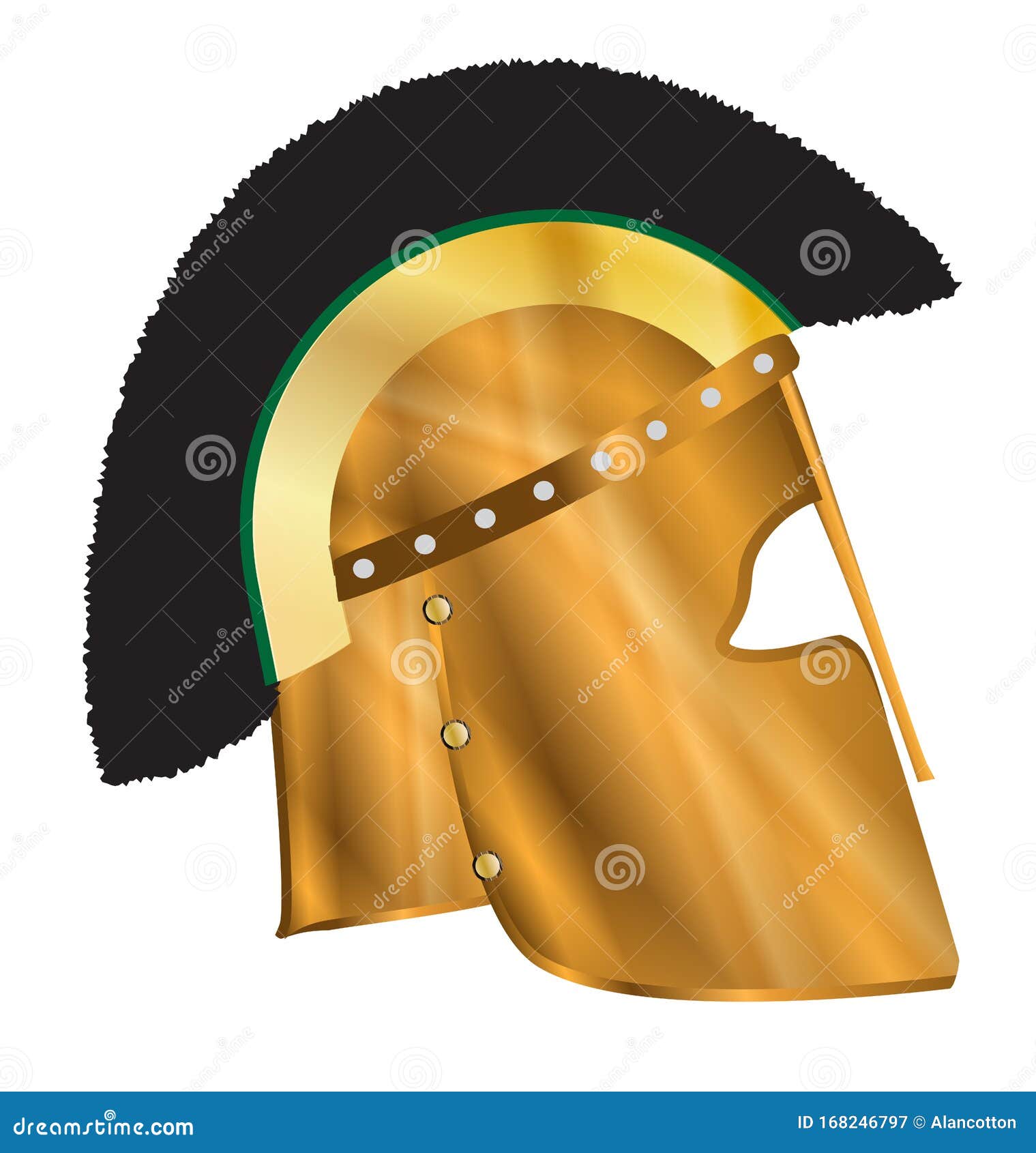 Roman Gladiator Helmet Stock Vector Illustration Of Gold 168246797