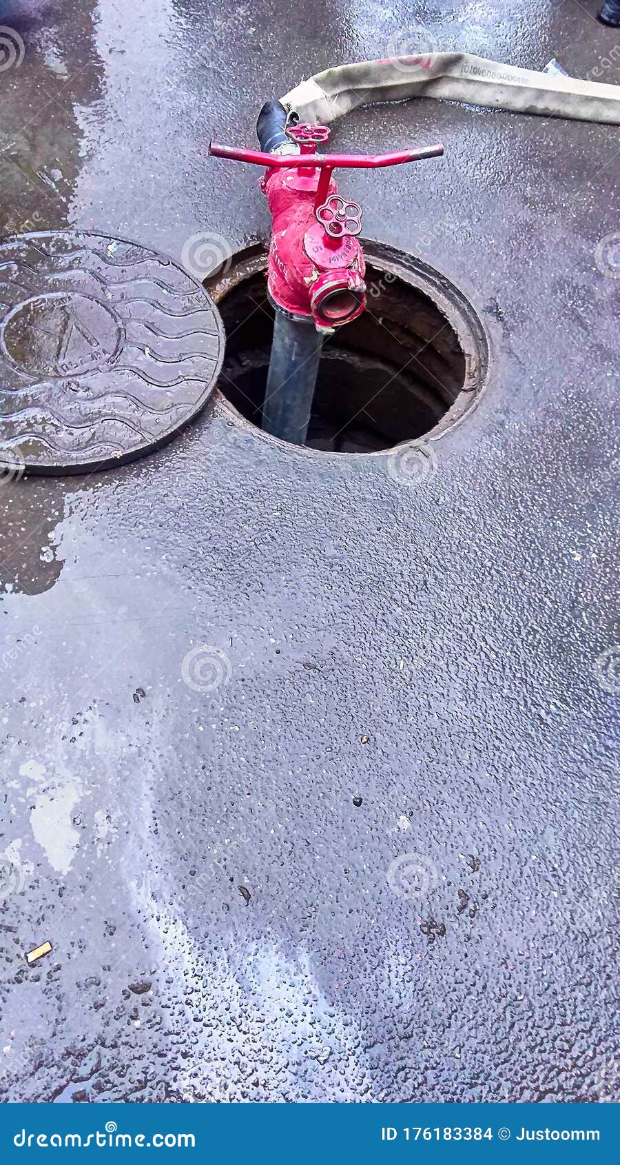 Typical Russian Red Fire Hydrant Underground Stock Photo Image of