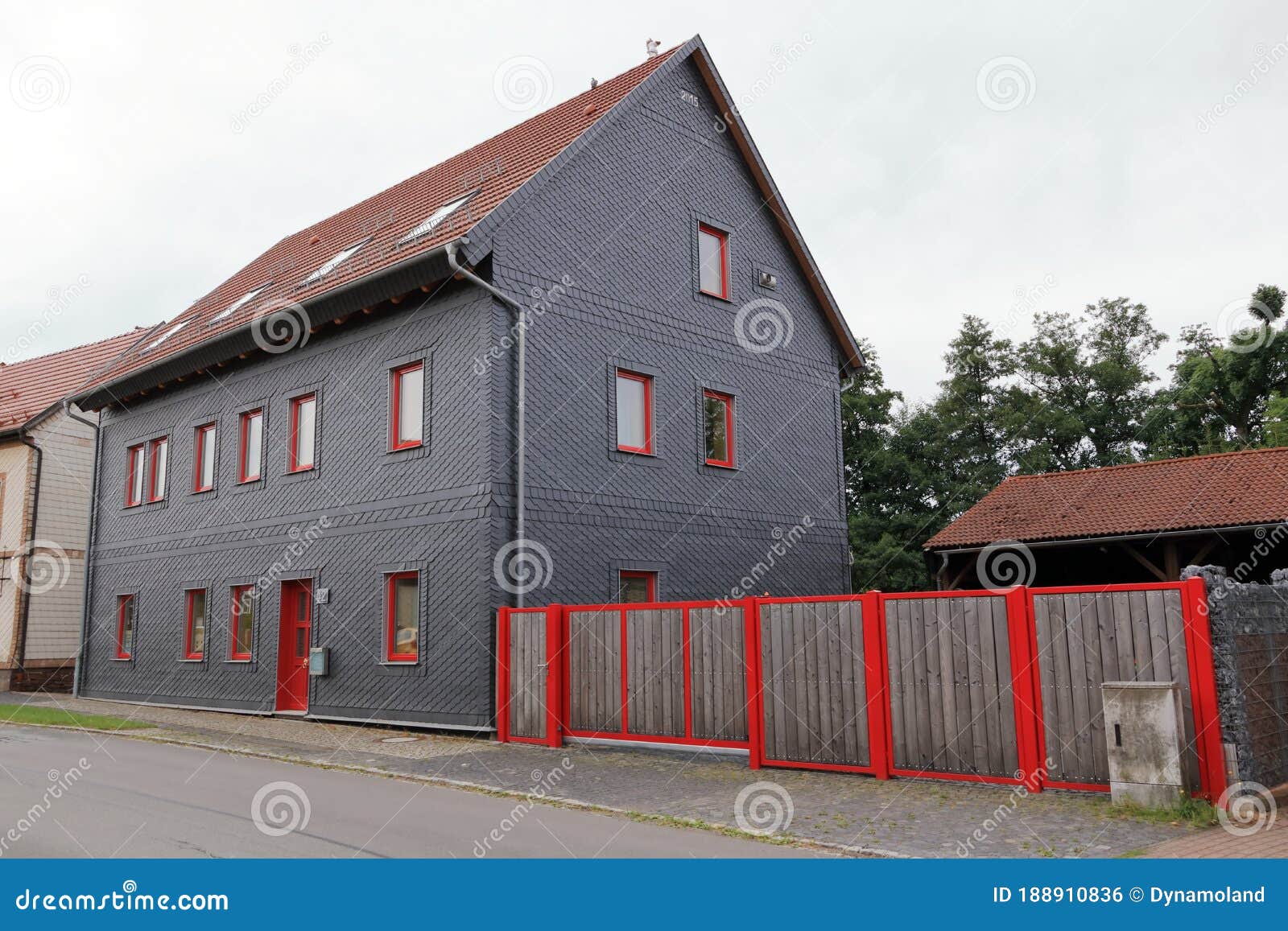Typical Slated Facades of Old Houses in Thuringia in Germany Editorial Photo Image of