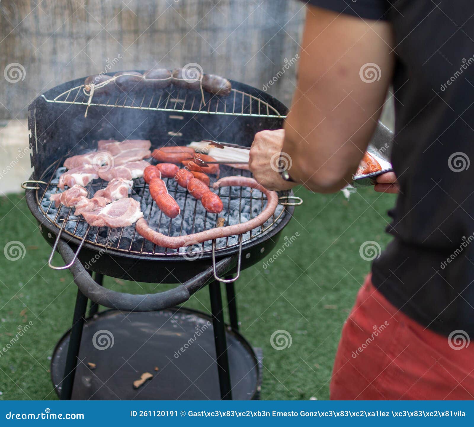 Typical Spanish Barbecue, Bacon, Chorizo, Black Pudding, Pork Chop, Etc