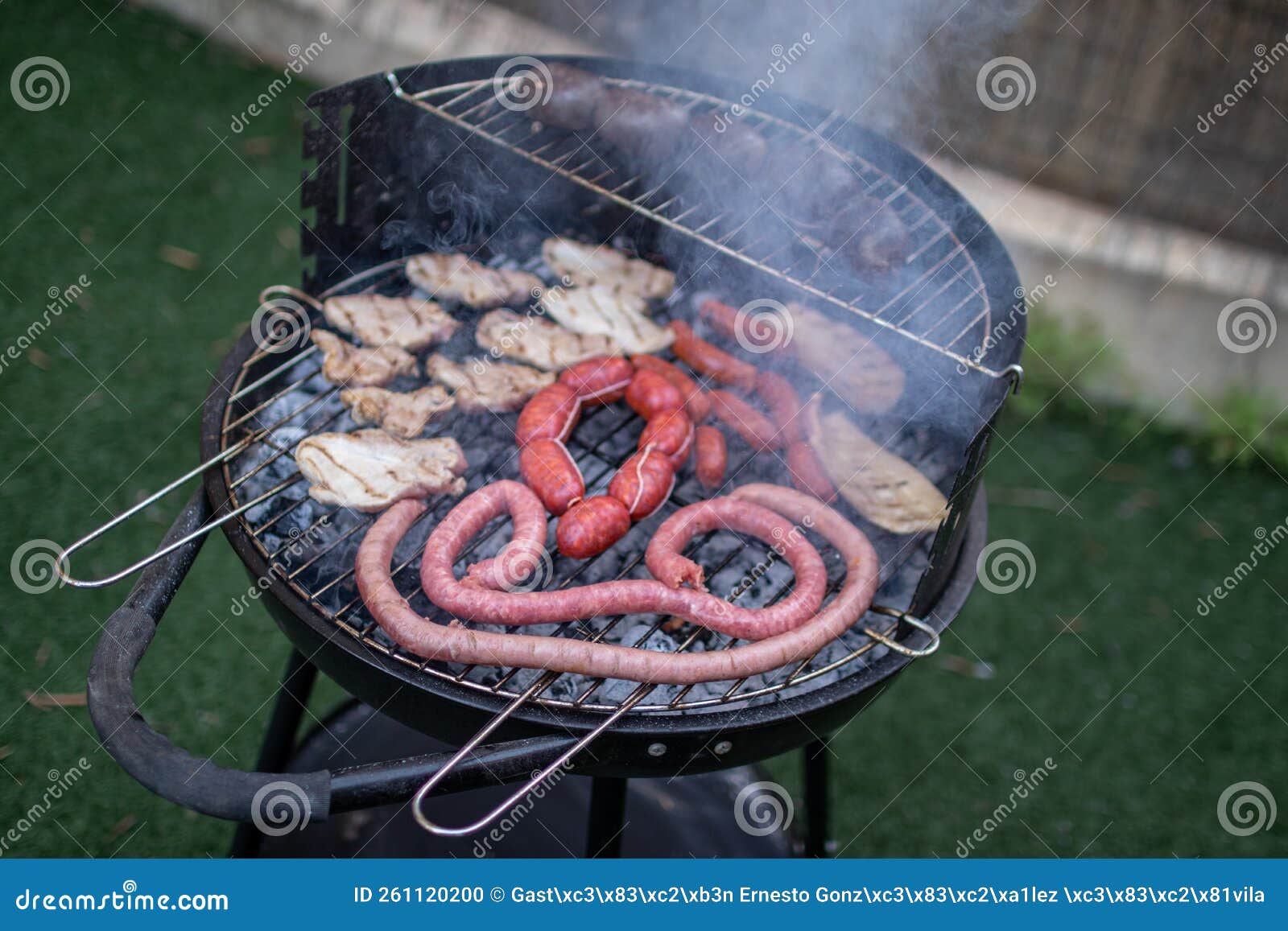 Typical Spanish Barbecue, Bacon, Chorizo, Black Pudding, Pork Chop, Etc