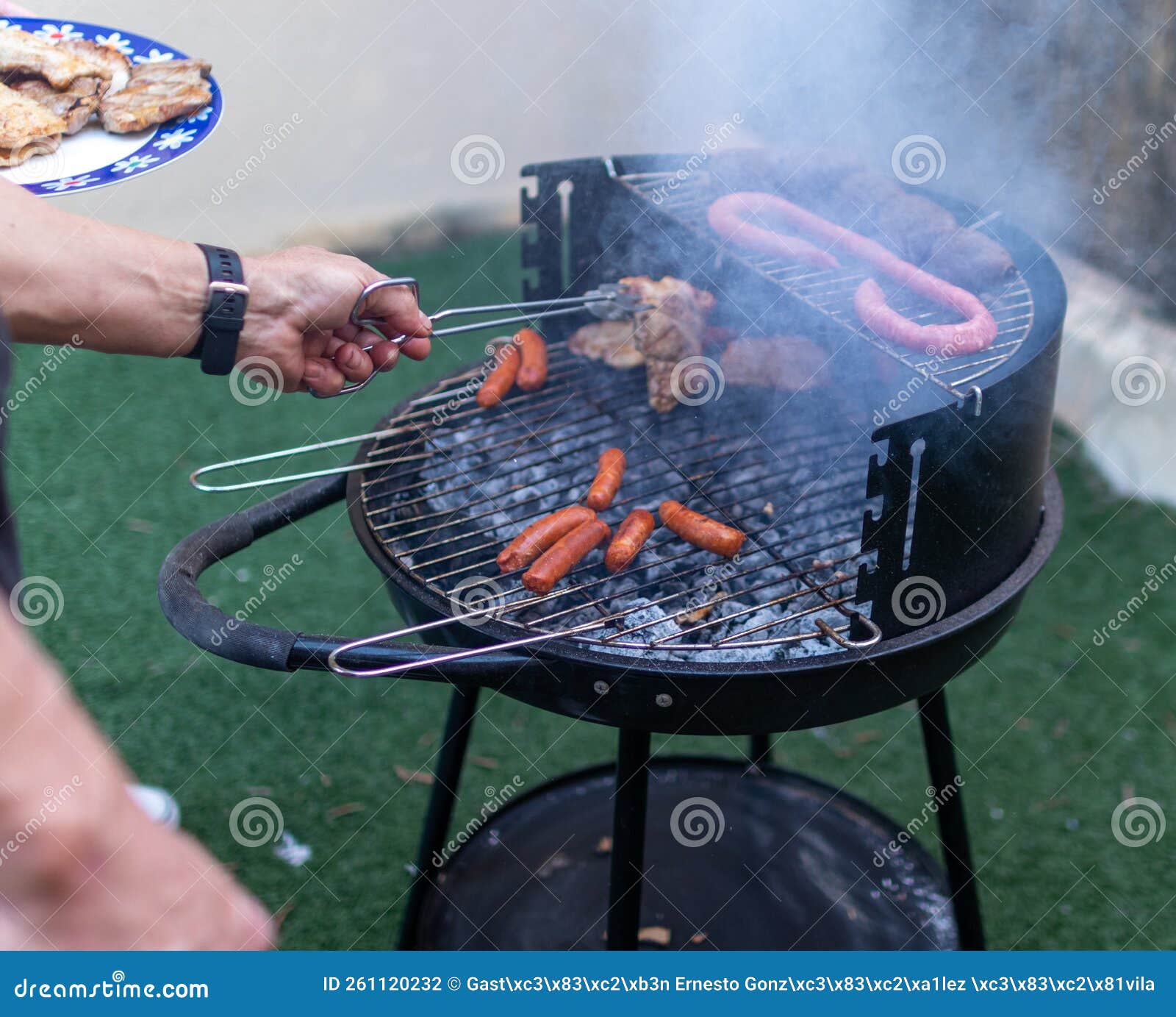 Typical Spanish Barbecue, Bacon, Chorizo, Black Pudding, Pork Chop, Etc