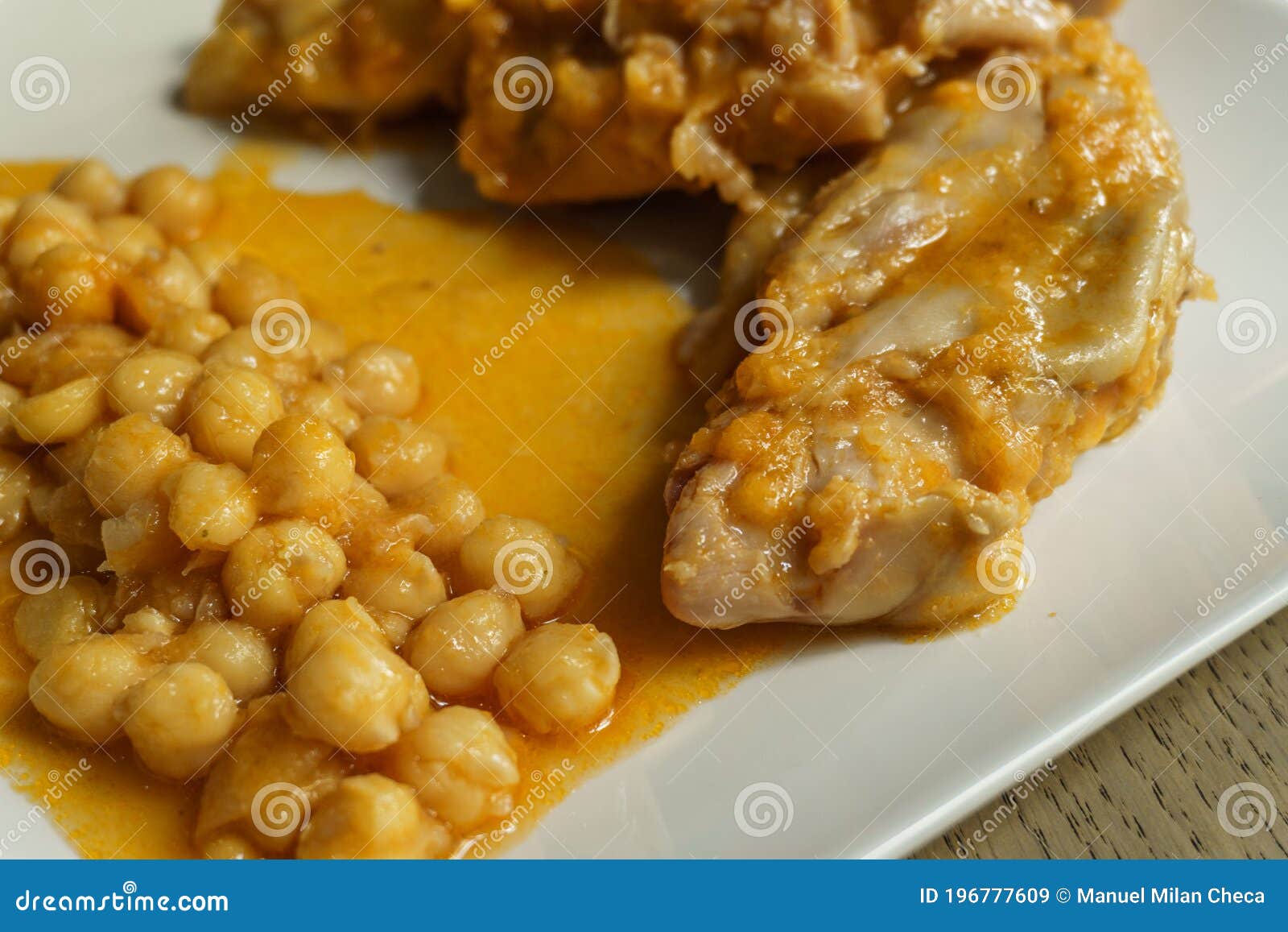 Typical Spanish Dish, Braised Pork Feet with Chickpeas Stock Image Image of spanish, meat