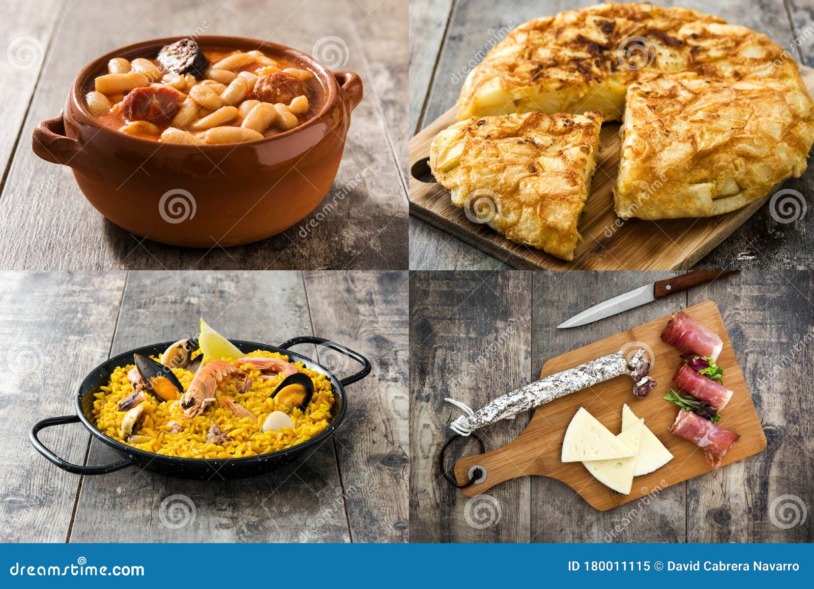 Typical Spanish Food Collage Stock Image Image of colla, food 180011115