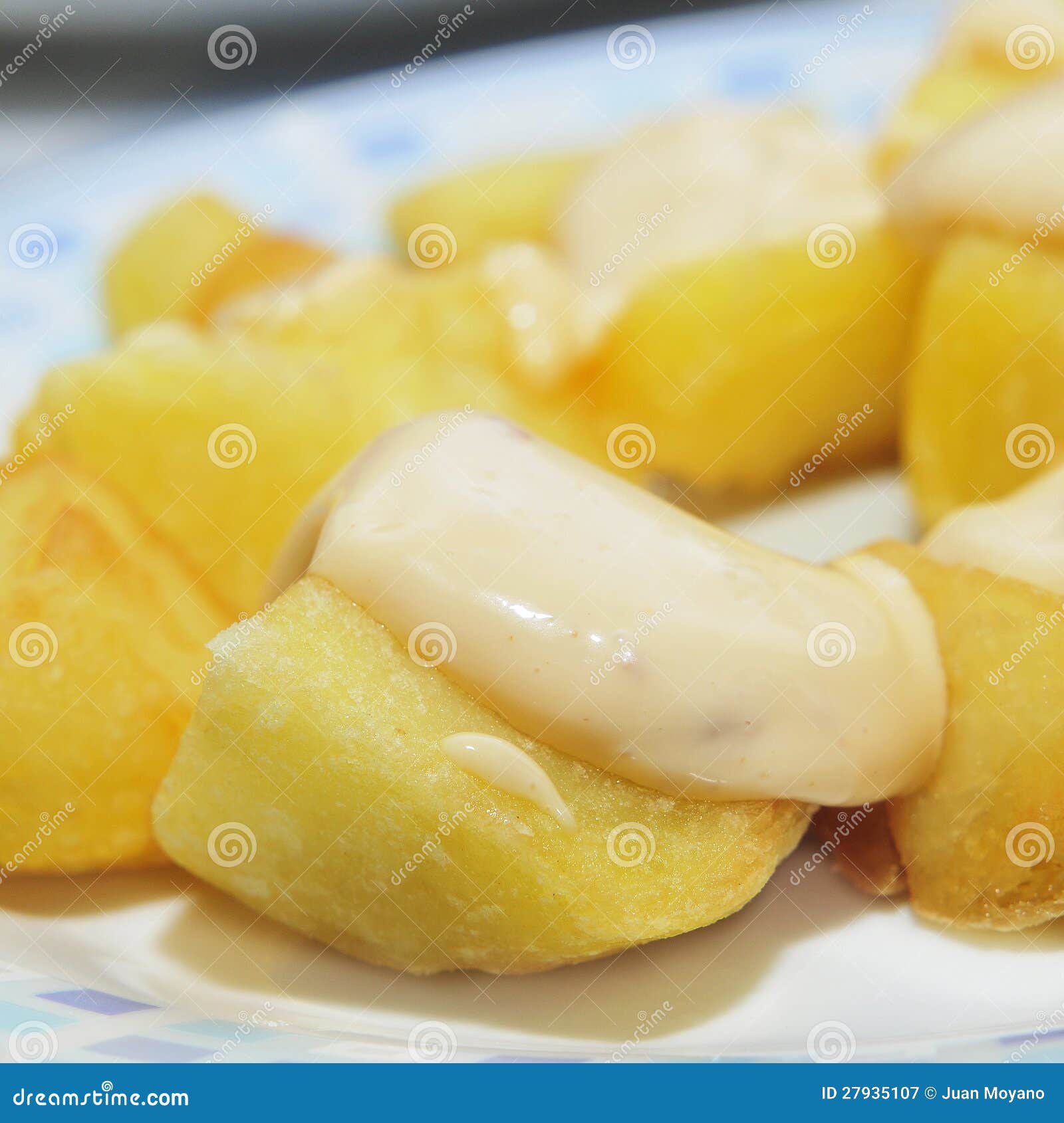 Typical Spanish Patatas Bravas, Spicy Potatoes Stock Image Image of