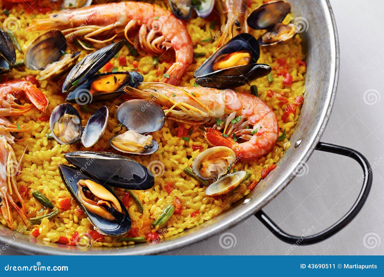 typical spanish seafood paella