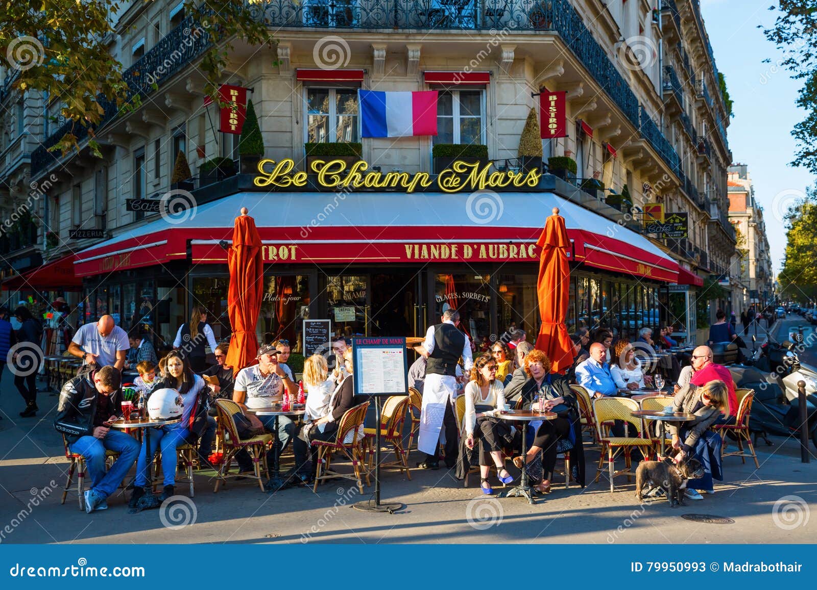 Typical Street Cafe in Paris, France Editorial Stock Photo - Image of ...