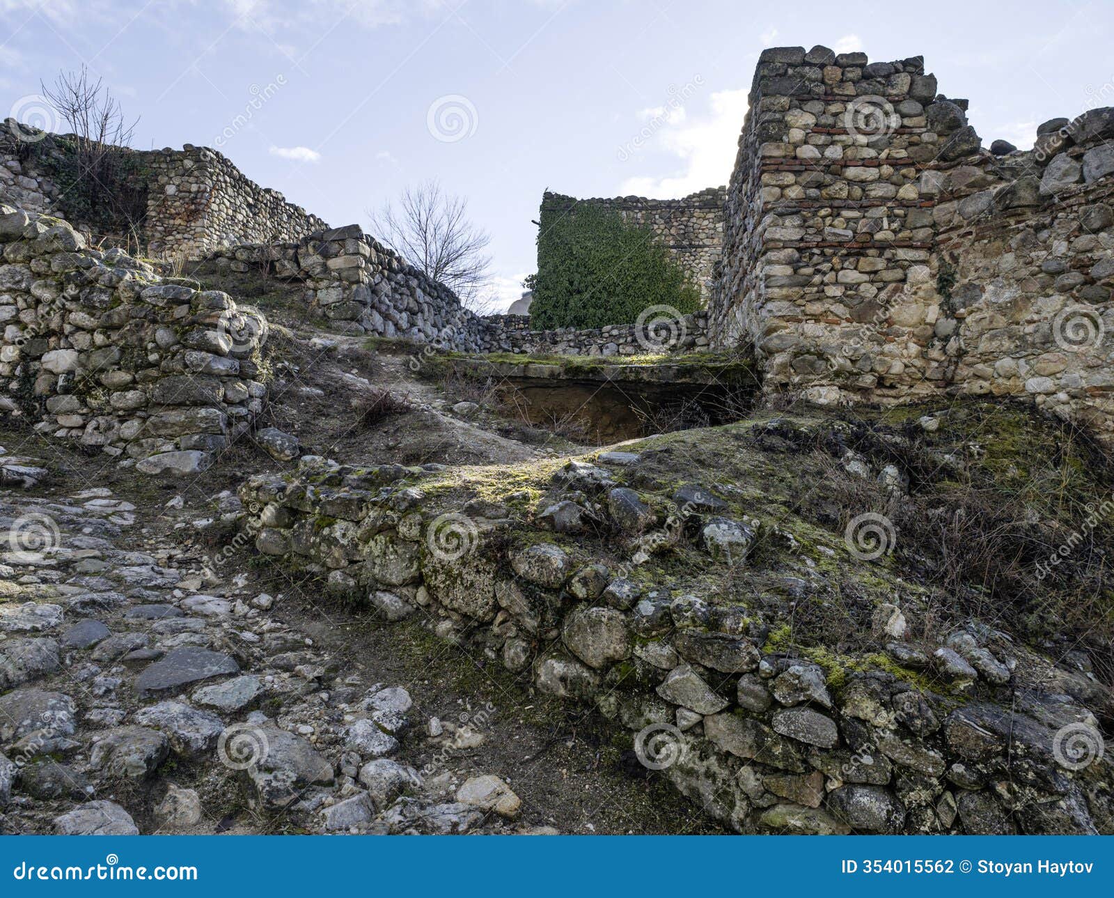 typical street and old houses at town of melnik, bulgaria