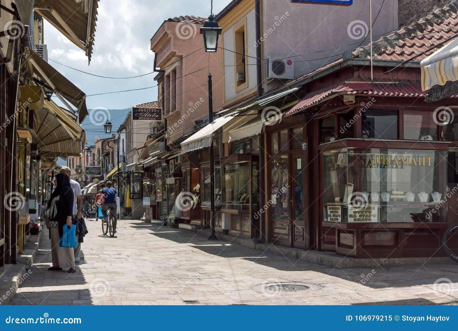 Typical Street in Old Town of City of Skopje, Republic of Macedonia ...