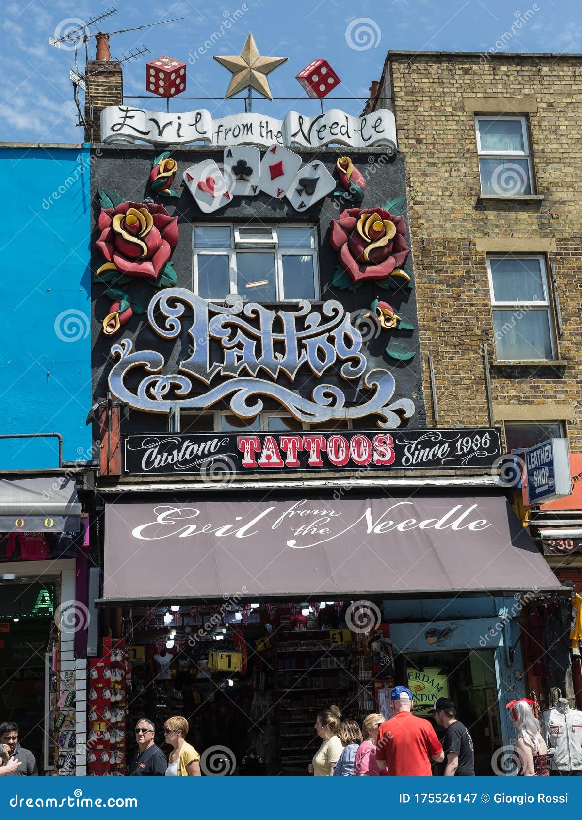 Typical Tattoo Store in Camden Town in London, England Editorial Photography - Image of attraction, landmark: 175526147