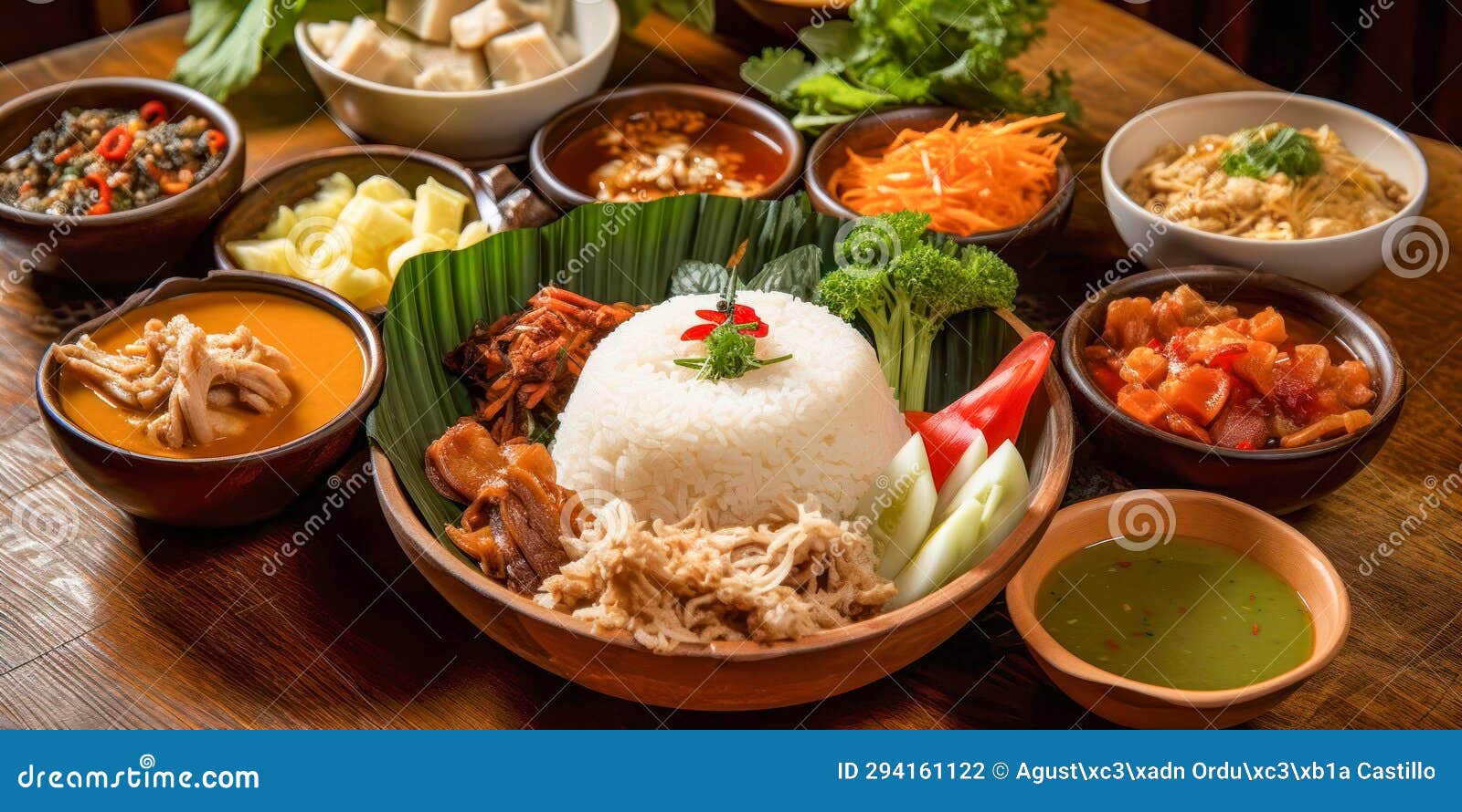 Typical Thai Food. Traditional Dishes. Stock Illustration