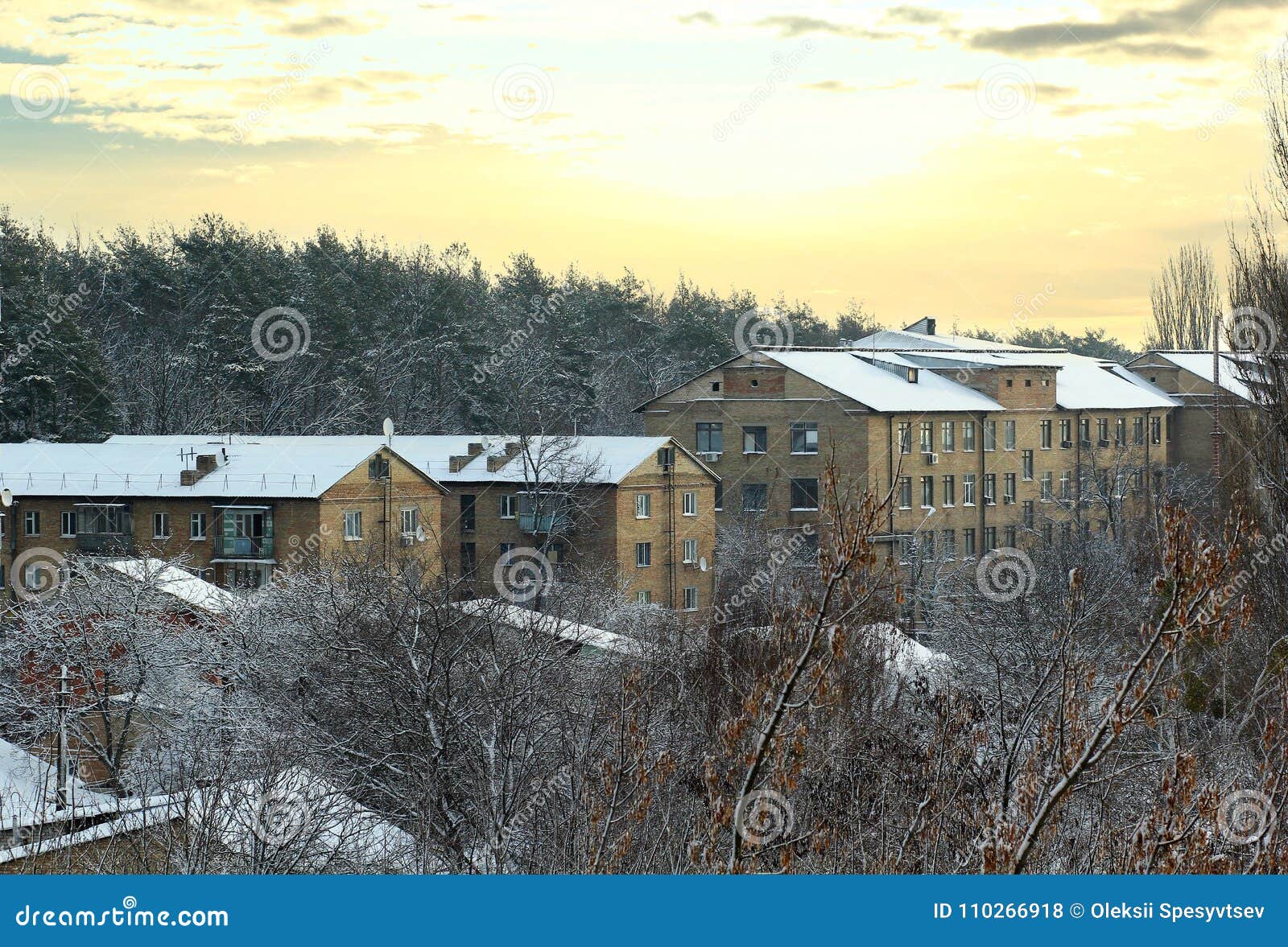 typical ukrainian khrushchyovkas - type of low-cost, brick five-storied apartment building, developed in soviet union during 1960