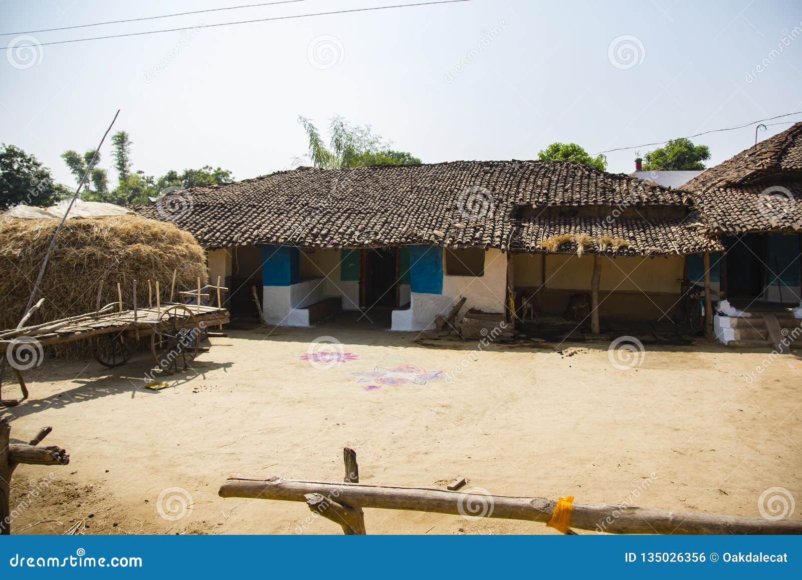 Typical Village Home in India Stock Photo - Image of soil, cement ...
