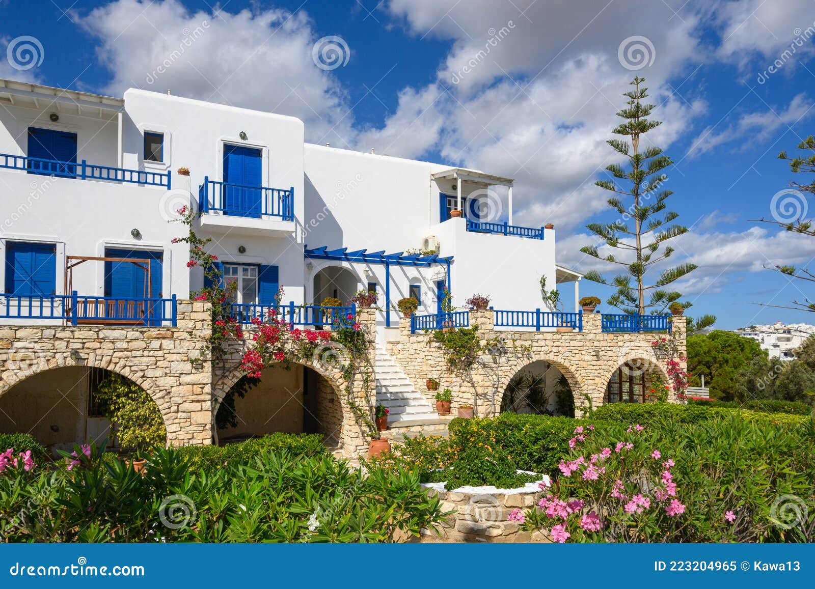 Typical Whitewashed Greek Villa Stock Image Image of architecture