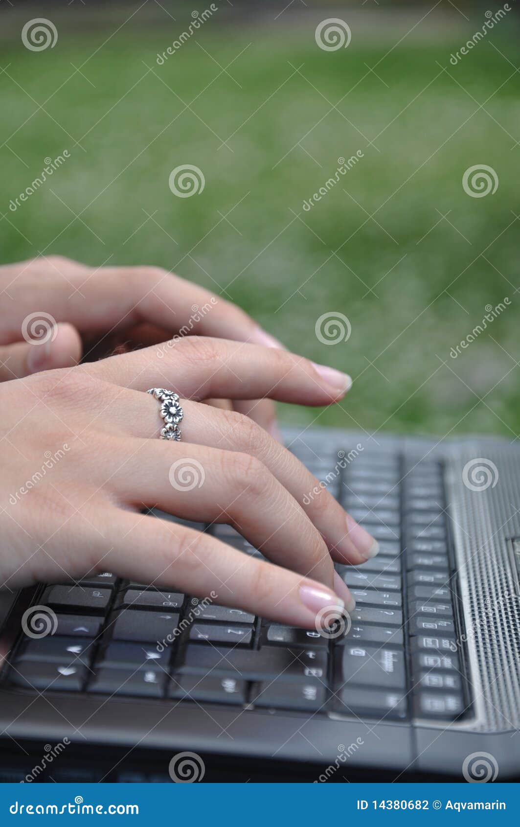 Typing on keyboard stock photo. Image of keyboard, grass 14380682