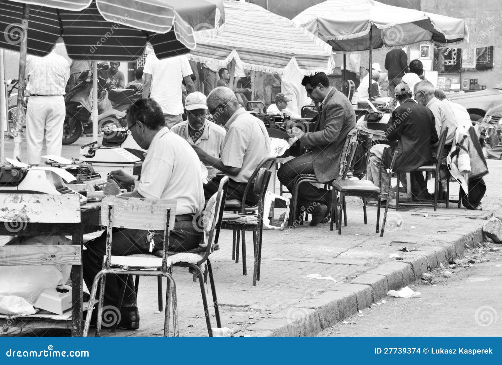 Typists At Work In Rabat, Morocco Editorial Stock Image - Image of